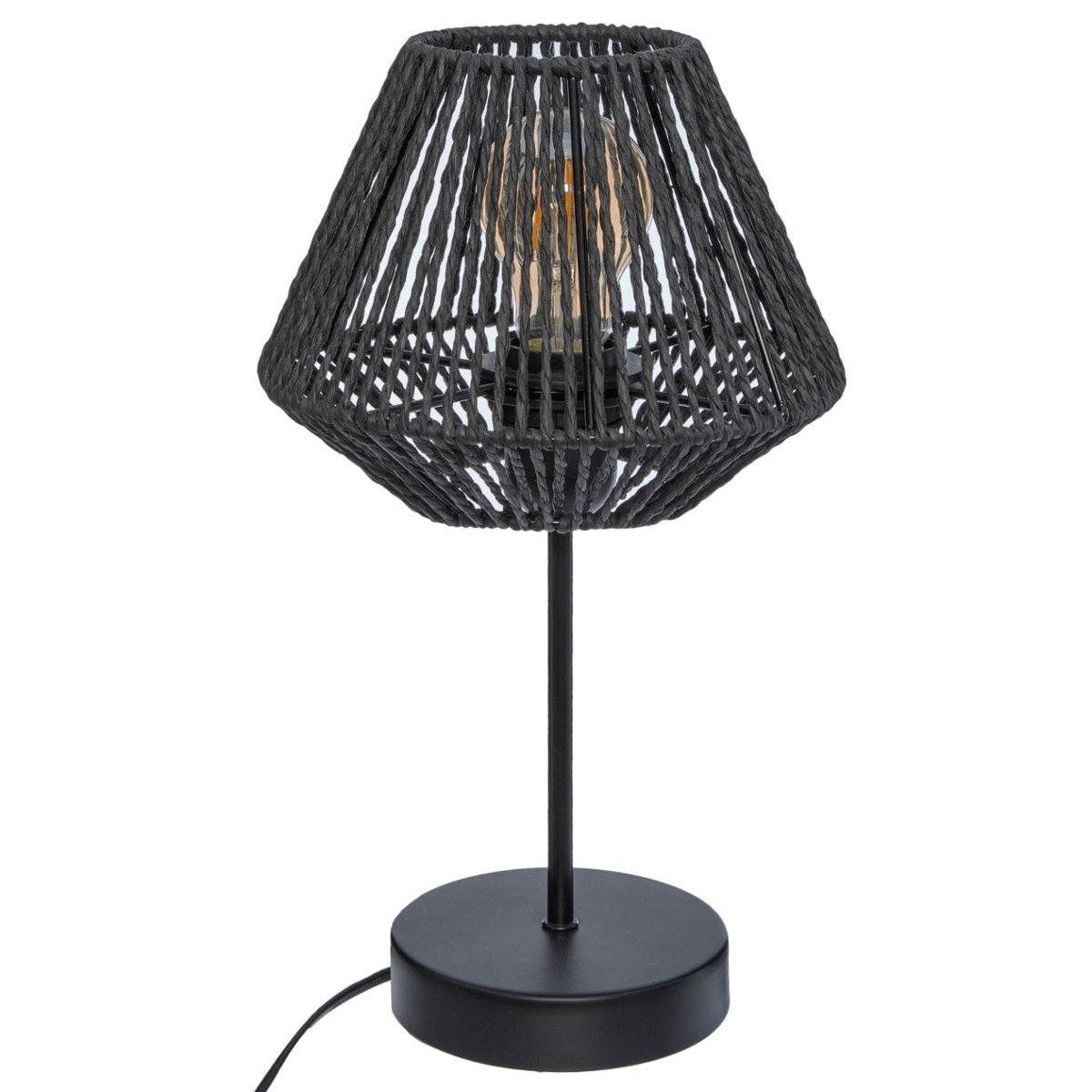 Atmosphera Stolní lampa s dekorativním stínidlem JILY, 34 cm, barva černá - EDAXO.CZ s.r.o.