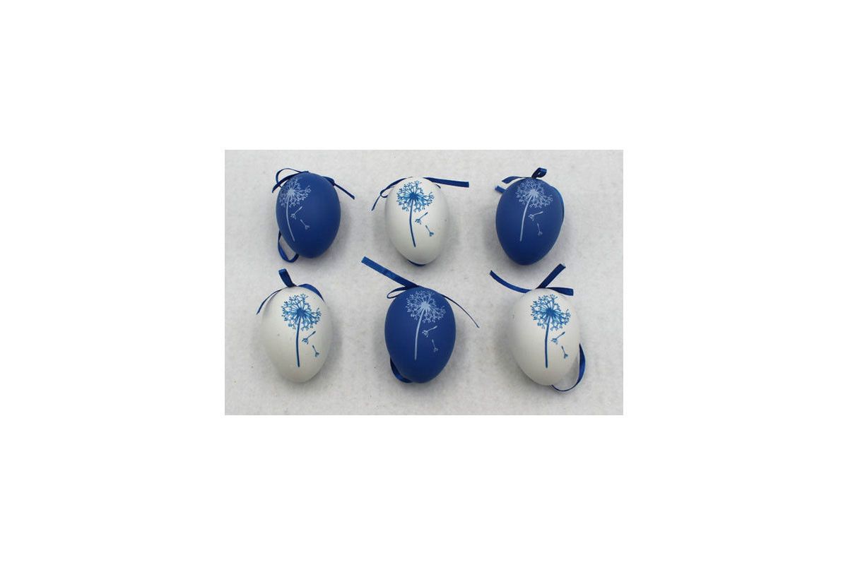 Autronic Vajíčka plastová modrá a bílá, sada 6 kusů VEL5049-BLUE - ATAN Nábytek