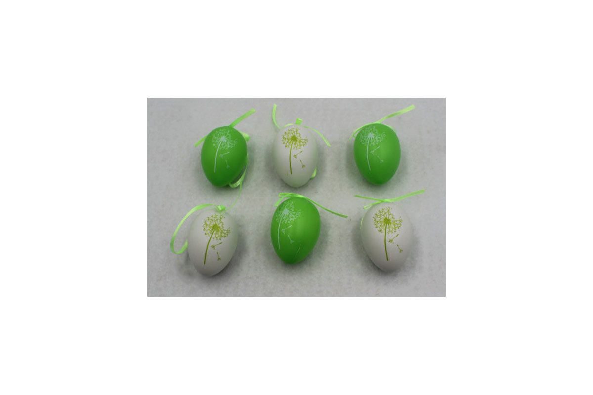 Autronic Vajíčka plastová zelená a bílá, sada 6 kusů VEL5049-GRN - ATAN Nábytek