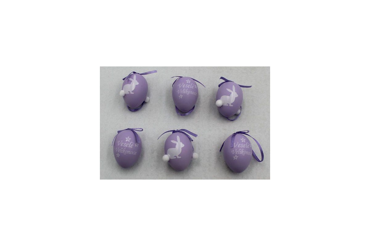 Autronic Vajíčka plastová lila, sada 6 kusů VEL5047-LILA - ATAN Nábytek