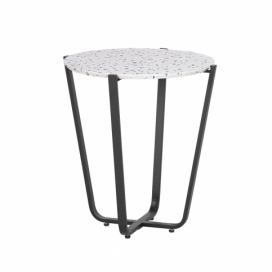 Malý konferenční stolek kulatý terrazzo / černý ⌀ 50 cm VALERA