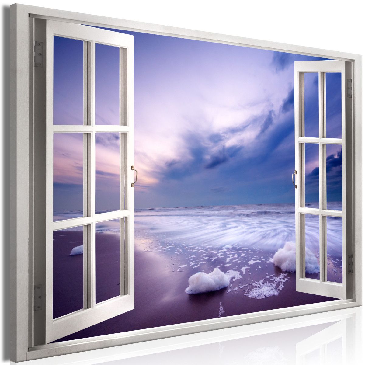 3D obraz okno levandulové pobřeží Velikost (šířka x výška): 90x60 cm - S-obrazy.cz