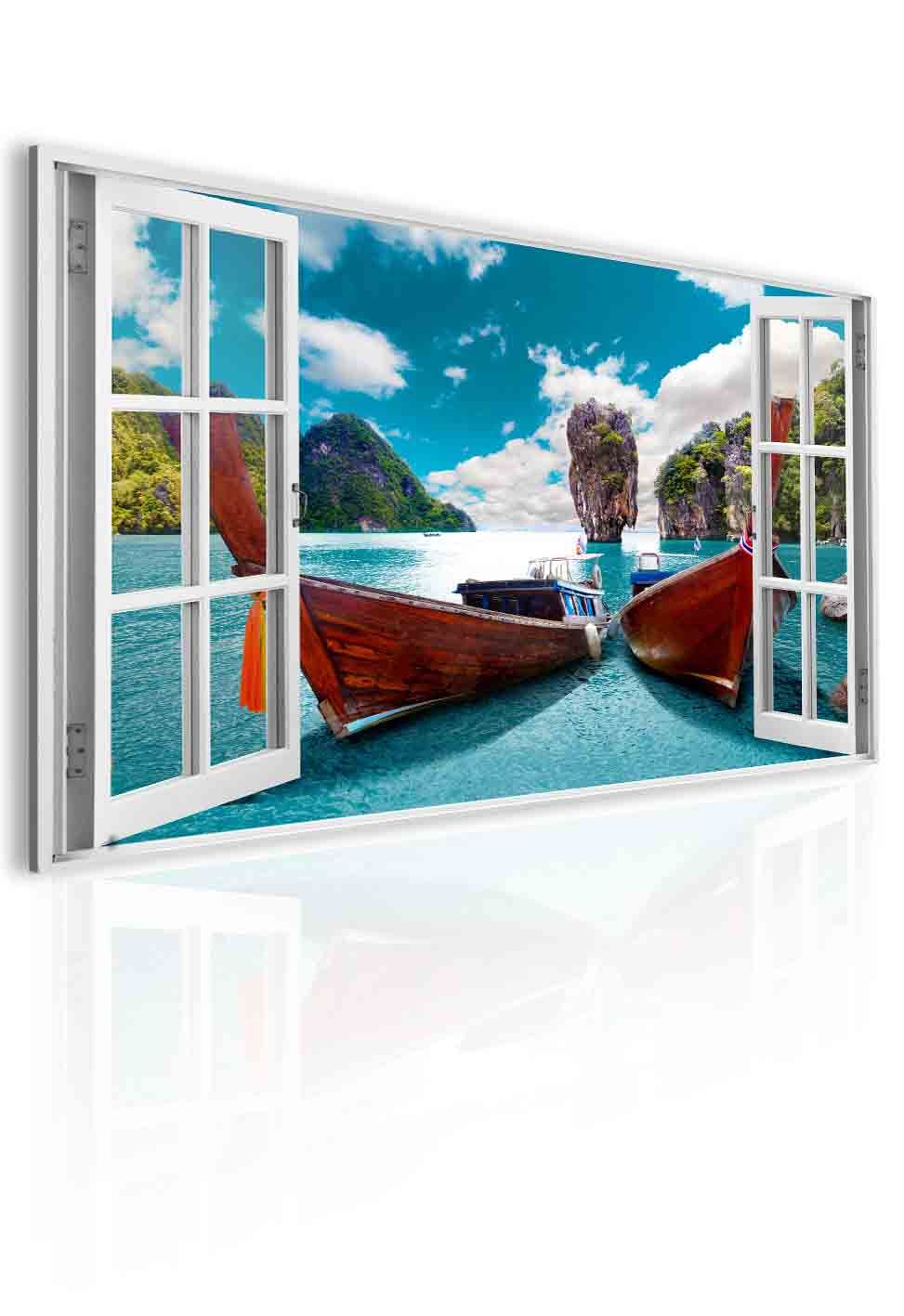 3D obraz okno Thajsko Velikost (šířka x výška): 120x80 cm - S-obrazy.cz