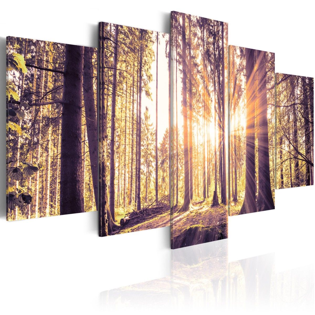 Atypický obraz lesní svět + háčky a hřebíčky ZDARMA Velikost (šířka x výška): 200x100 cm - S-obrazy.cz