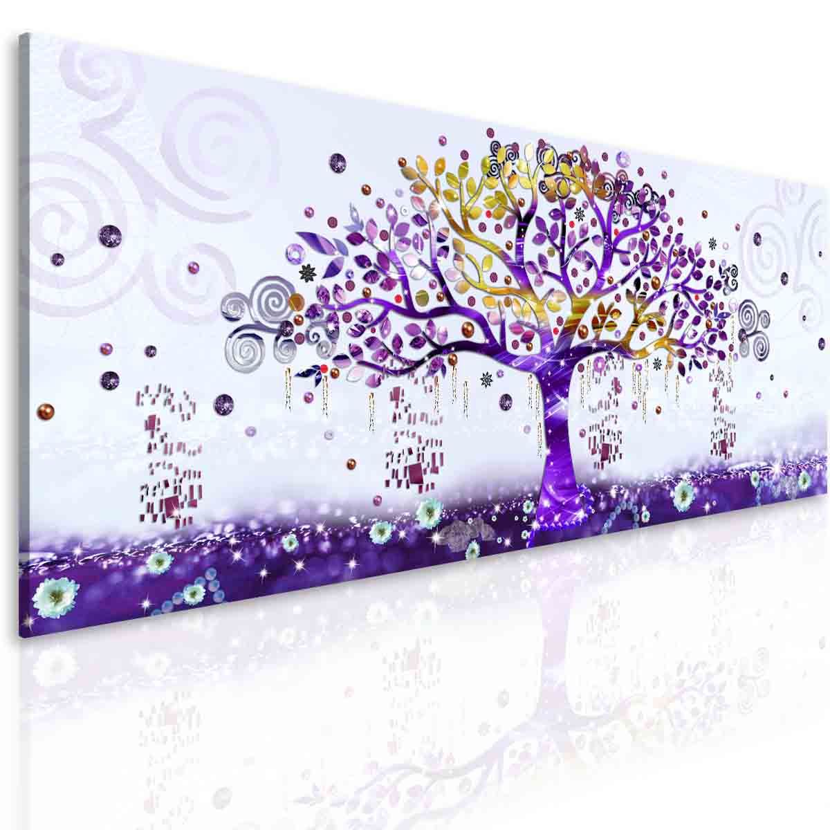 Obraz fialový strom životní energie Velikost (šířka x výška): 100x40 cm - S-obrazy.cz