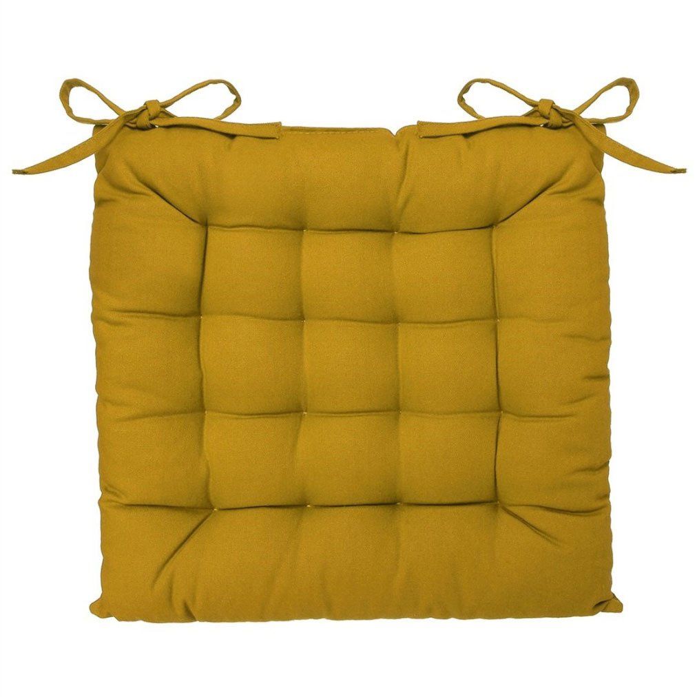 Atmosphera Polštář na židli z bavlny ve žluté barvě, 38x38 cm - EMAKO.CZ s.r.o.