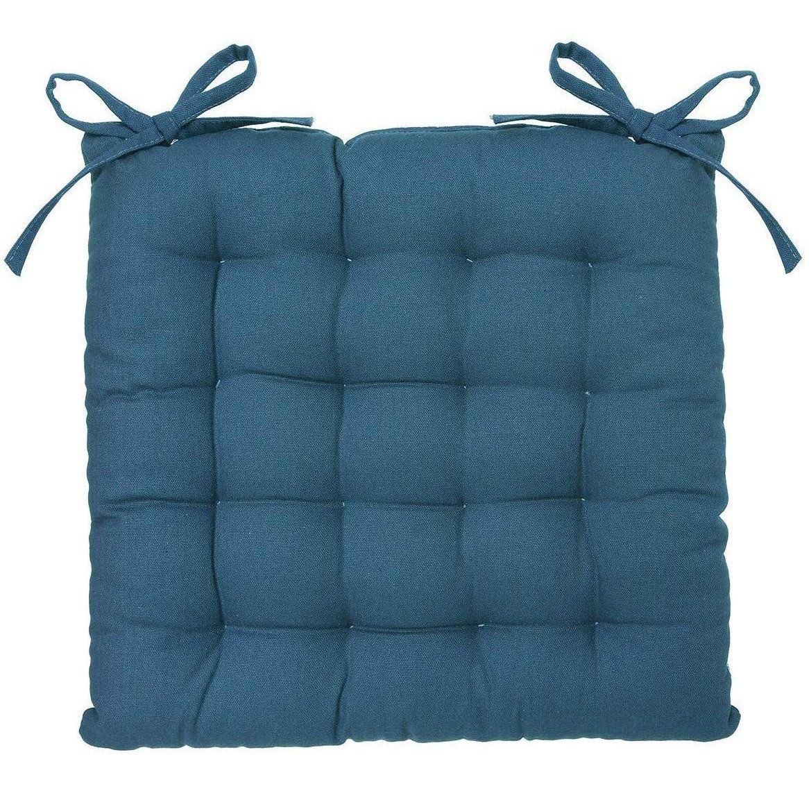 Atmosphera Modrý polštář na židli s bavlny, 38x38 cm - EMAKO.CZ s.r.o.