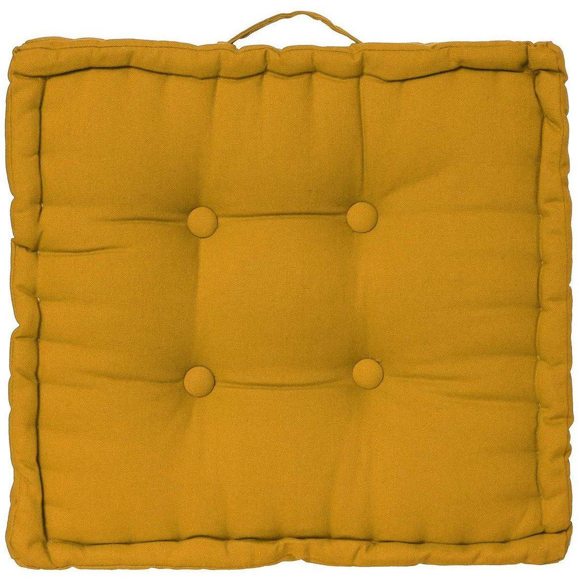 Atmosphera Bavlněný polštář na židli ve žluté barvě, 40x40x8 cm - EMAKO.CZ s.r.o.