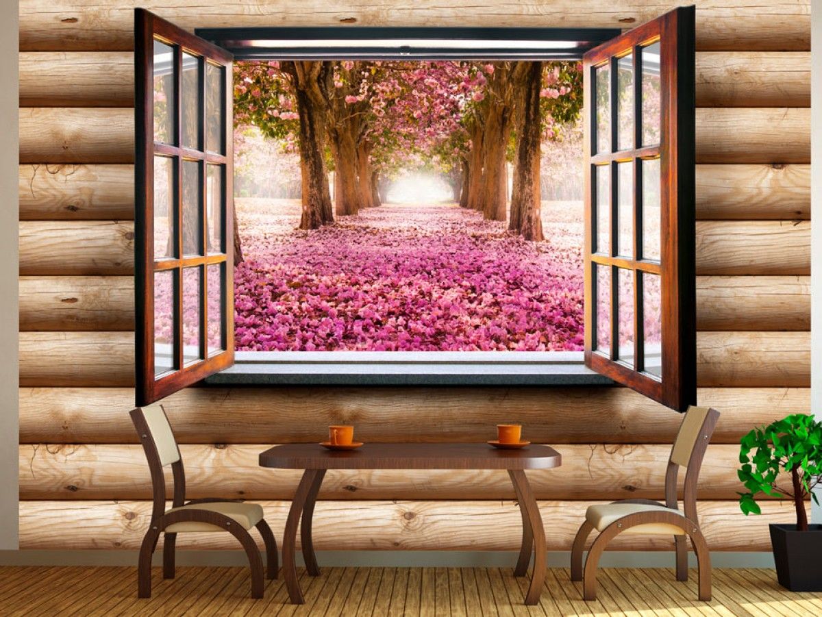 3D samolepicí tapeta okno do aleje Velikost (šířka x výška): 147x105 cm - S-obrazy.cz