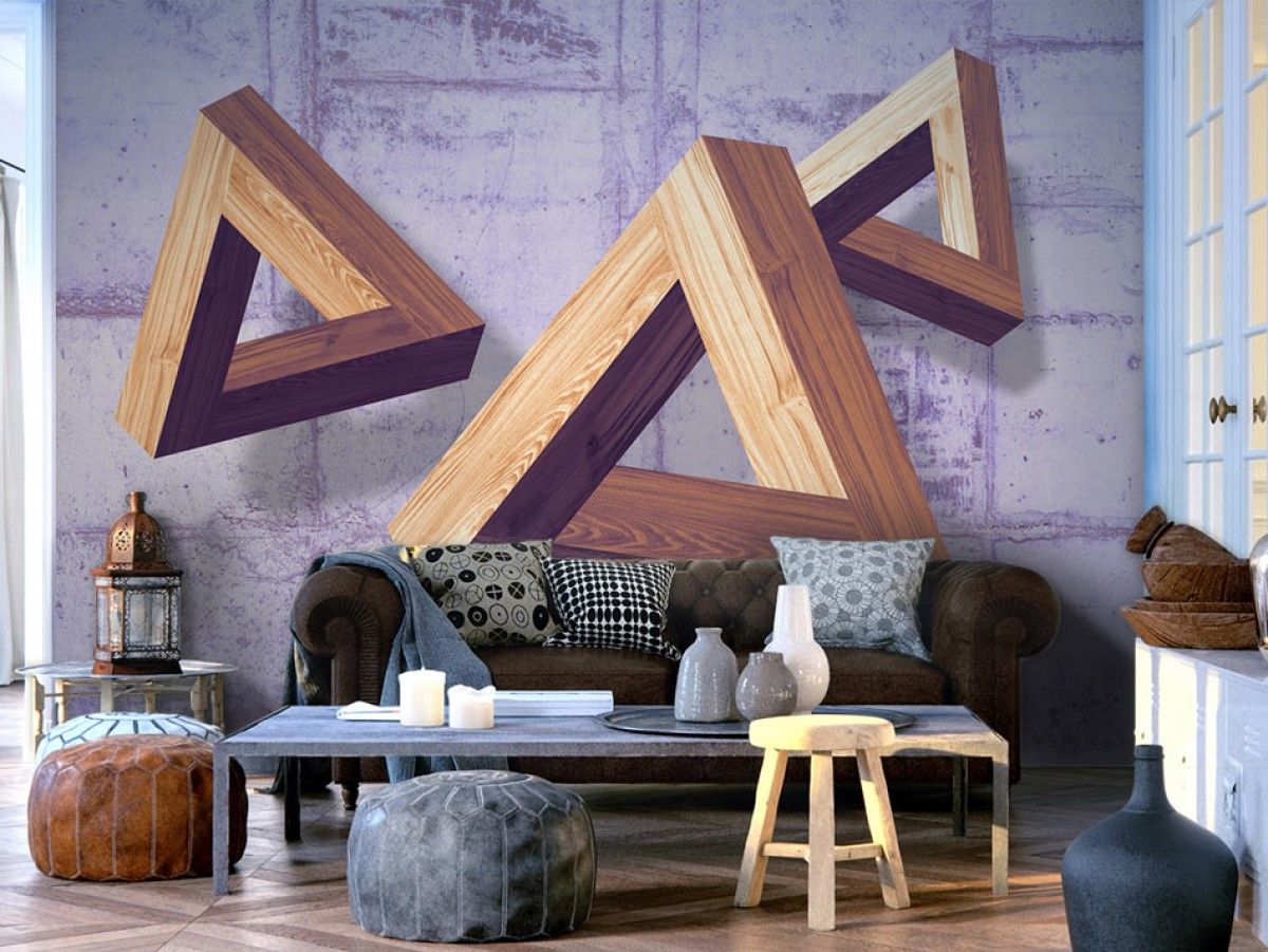 3D tapeta trojúhelníky + lepidlo ZDARMA Velikost (šířka x výška): 150x105 cm - S-obrazy.cz
