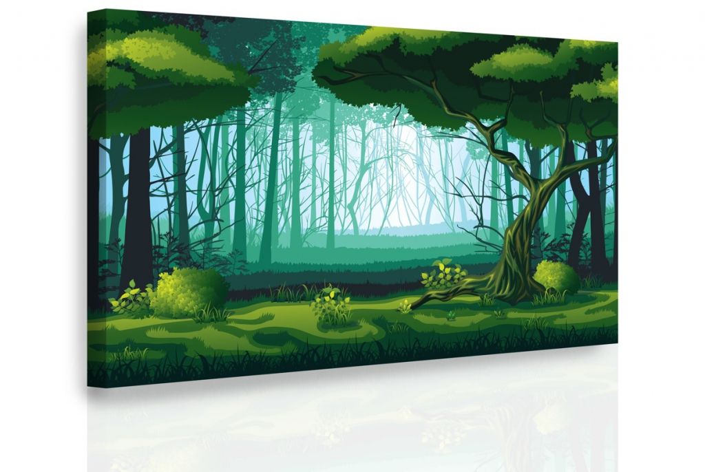 Obraz les z pohádky Velikost (šířka x výška): 90x60 cm - S-obrazy.cz