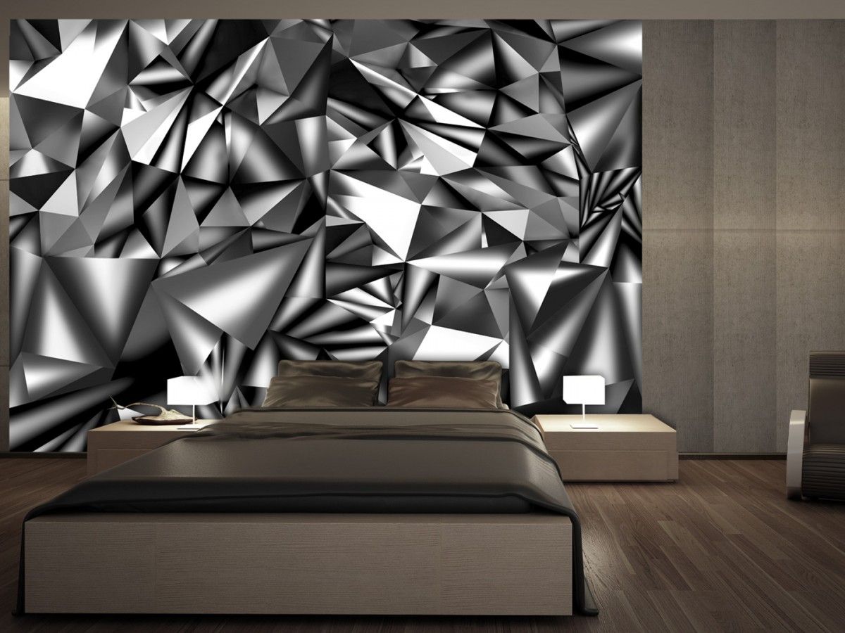 Murando DeLuxe 3D tapeta kovové hrany Silver Velikost (šířka x výška): 450x315 cm - S-obrazy.cz
