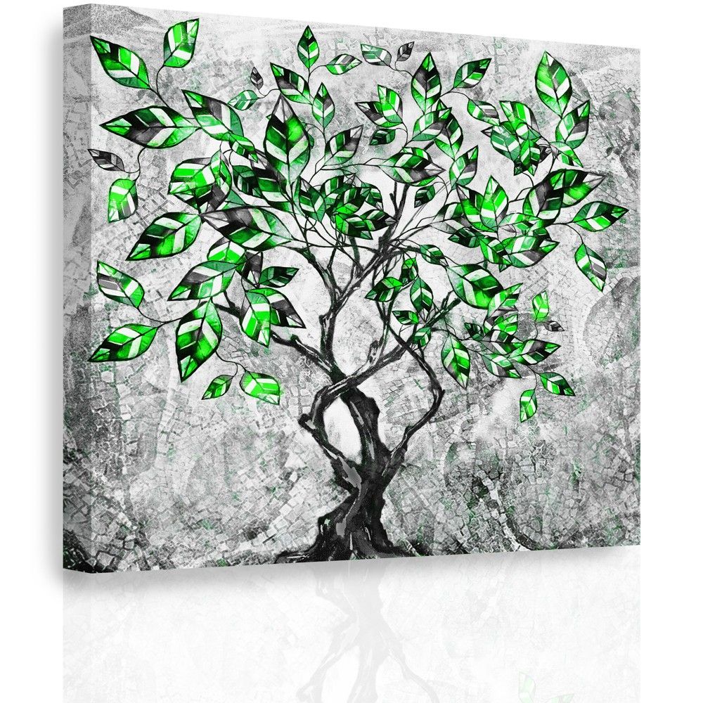 Obraz strom v mozaice Green Velikost (šířka x výška): 60x60 cm - S-obrazy.cz