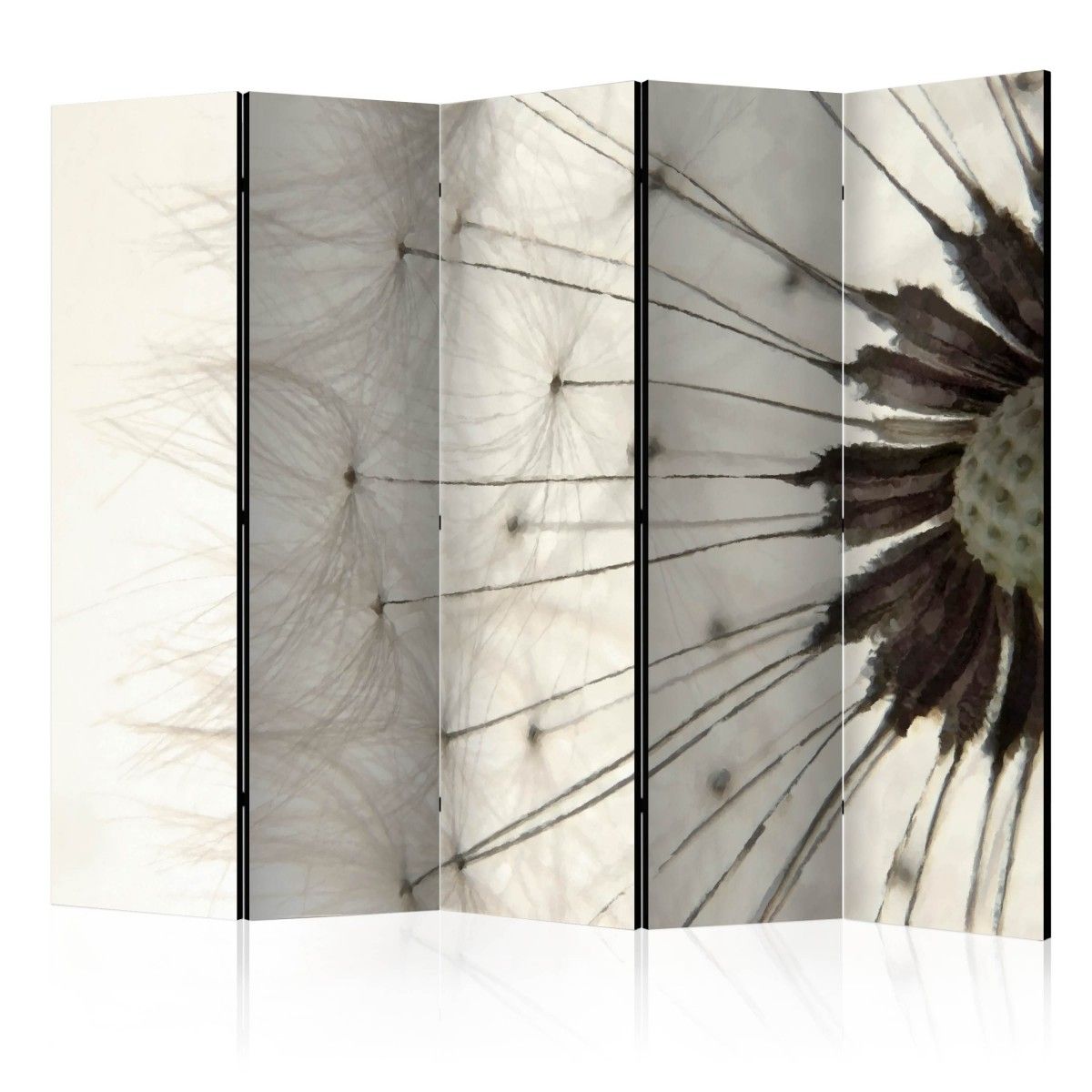 Artgeist Paraván - White Dandelion II [Room Dividers] Velikosti (šířkaxvýška): 225x172 - S-obrazy.cz