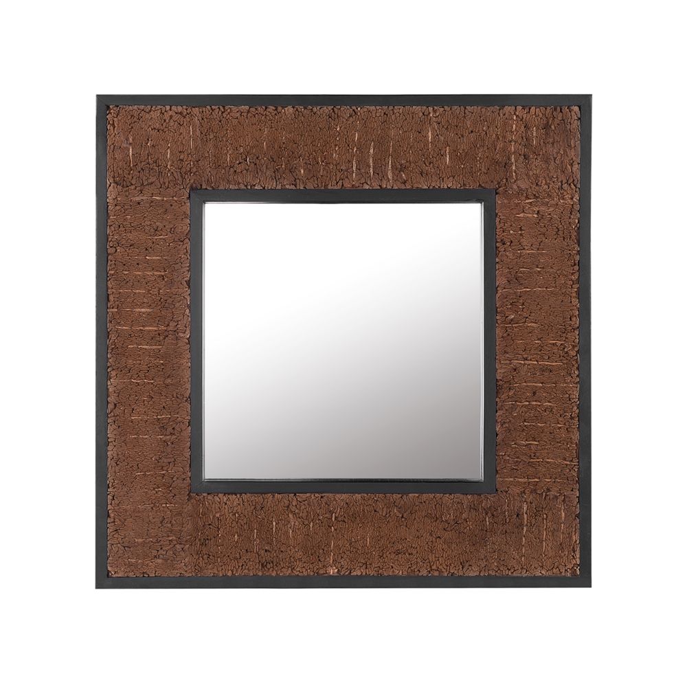 Nástěnné zrcadlo BOISE tmavé dřevo 60 x 60 cm - Beliani.cz