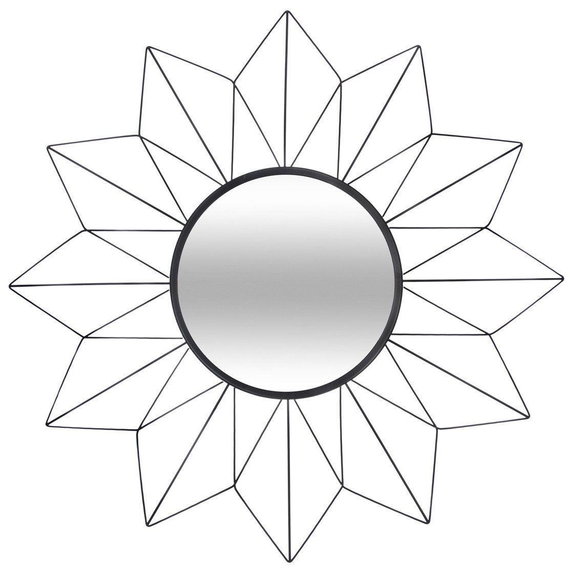 Atmosphera Zrcadlo SUN s dekorativním rámem, Ø 60 cm, černé - EMAKO.CZ s.r.o.