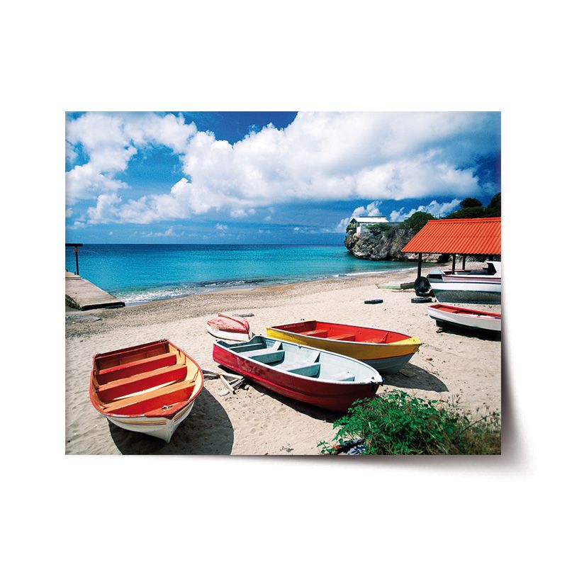 Plakát SABLIO - Loďky na pláži 60x40 cm - E-shop Sablo s.r.o.