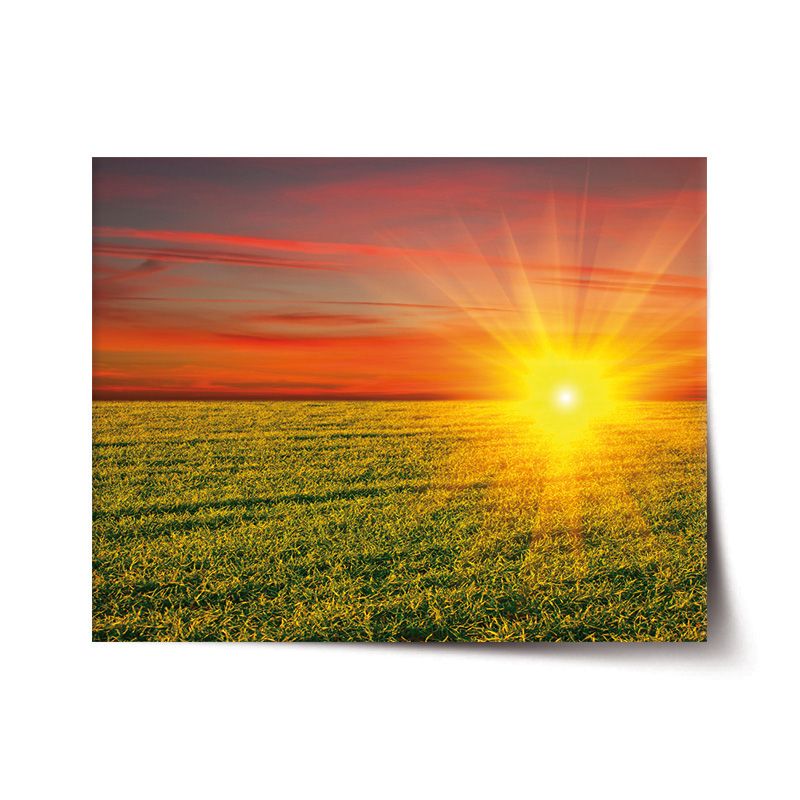 Plakát SABLIO - Západ slunce nad loukou 60x40 cm - E-shop Sablo s.r.o.