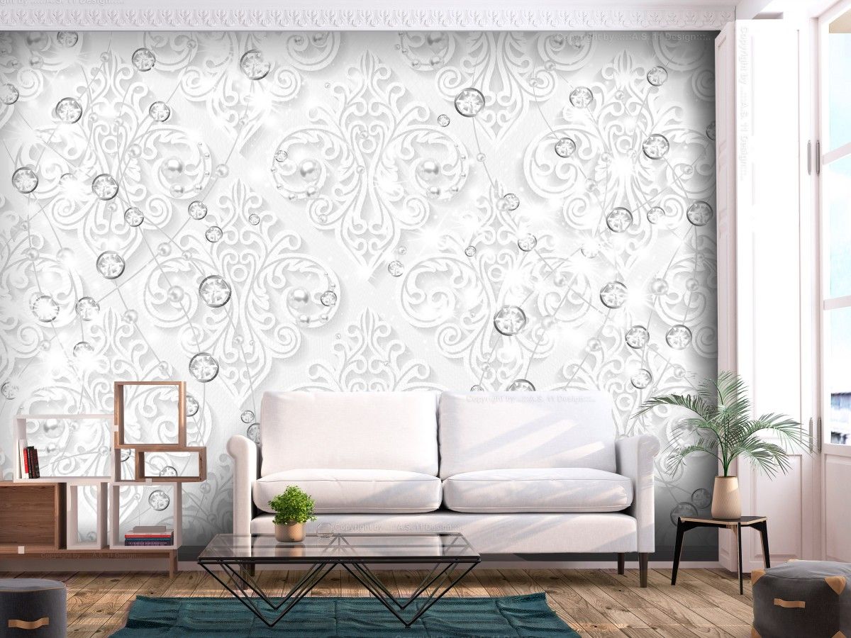 Murando DeLuxe Tapeta bílé ornamenty Velikost (šířka x výška): 300x210 cm - S-obrazy.cz