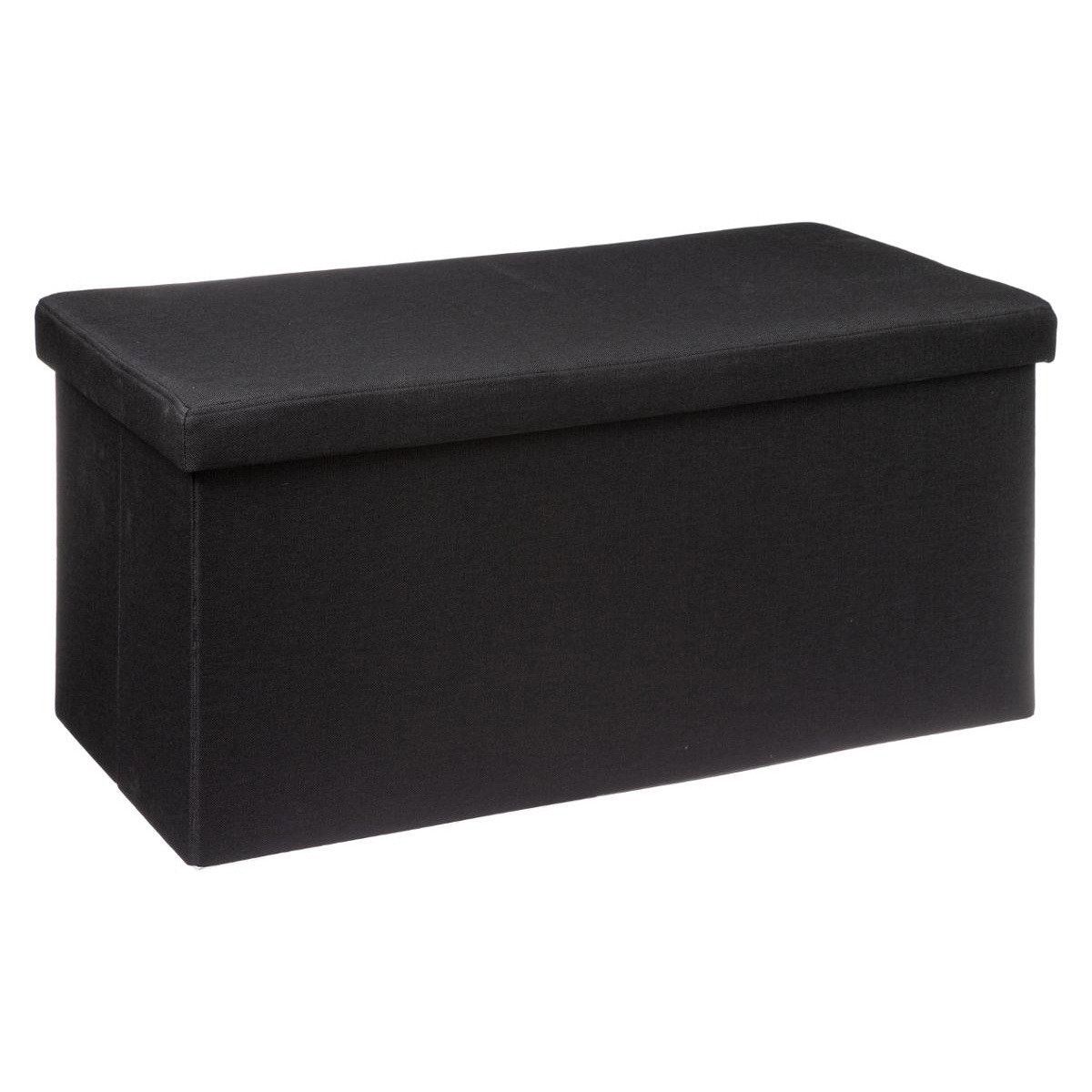 Atmosphera Pouf na sedadlo s úložným prostorem, velká, černá barva - EMAKO.CZ s.r.o.