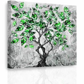 Obraz strom v mozaice Green Velikost (šířka x výška): 60x60 cm