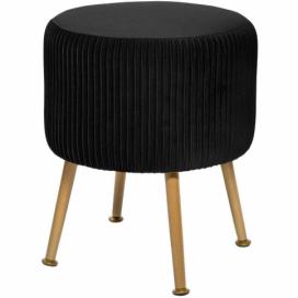 Atmosphera Černá stolička, taburet SOLARO, O 35 cm