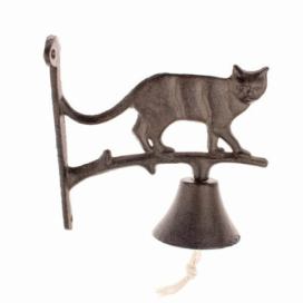 Závěsný litinový zvonek Kočka, 18 x 18 x 7,5 cm
