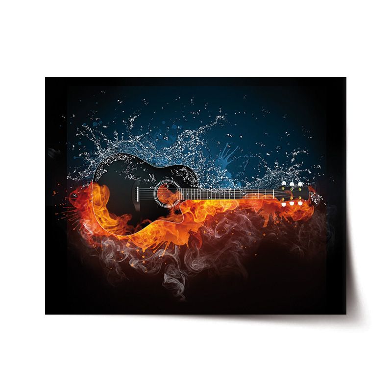 Plakát SABLIO - Ohnivá kytara 60x40 cm - E-shop Sablo s.r.o.
