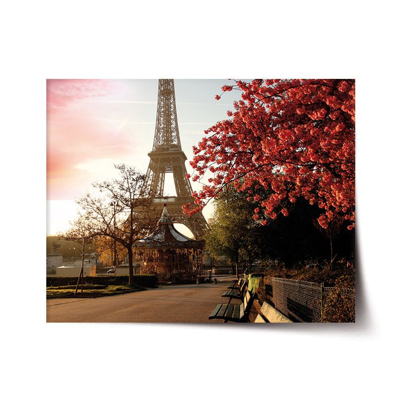 Plakát SABLIO - Eiffelova věž a červený strom 60x40 cm - E-shop Sablo s.r.o.