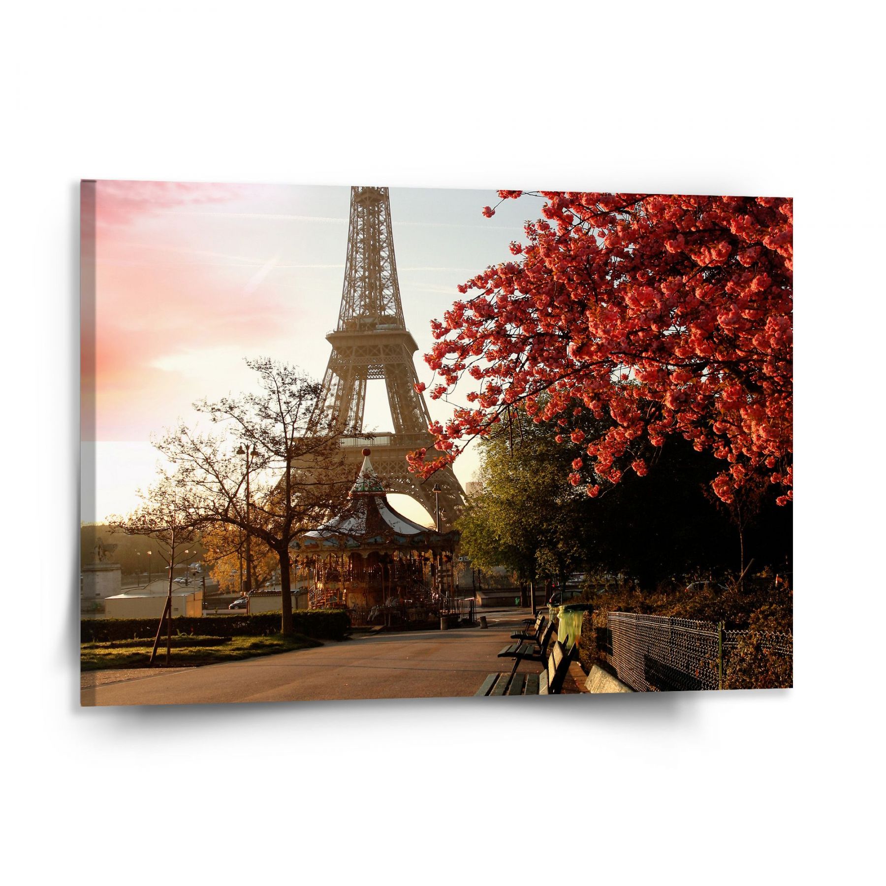 Obraz SABLIO - Eiffelova věž a červený strom 150x110 cm - E-shop Sablo s.r.o.