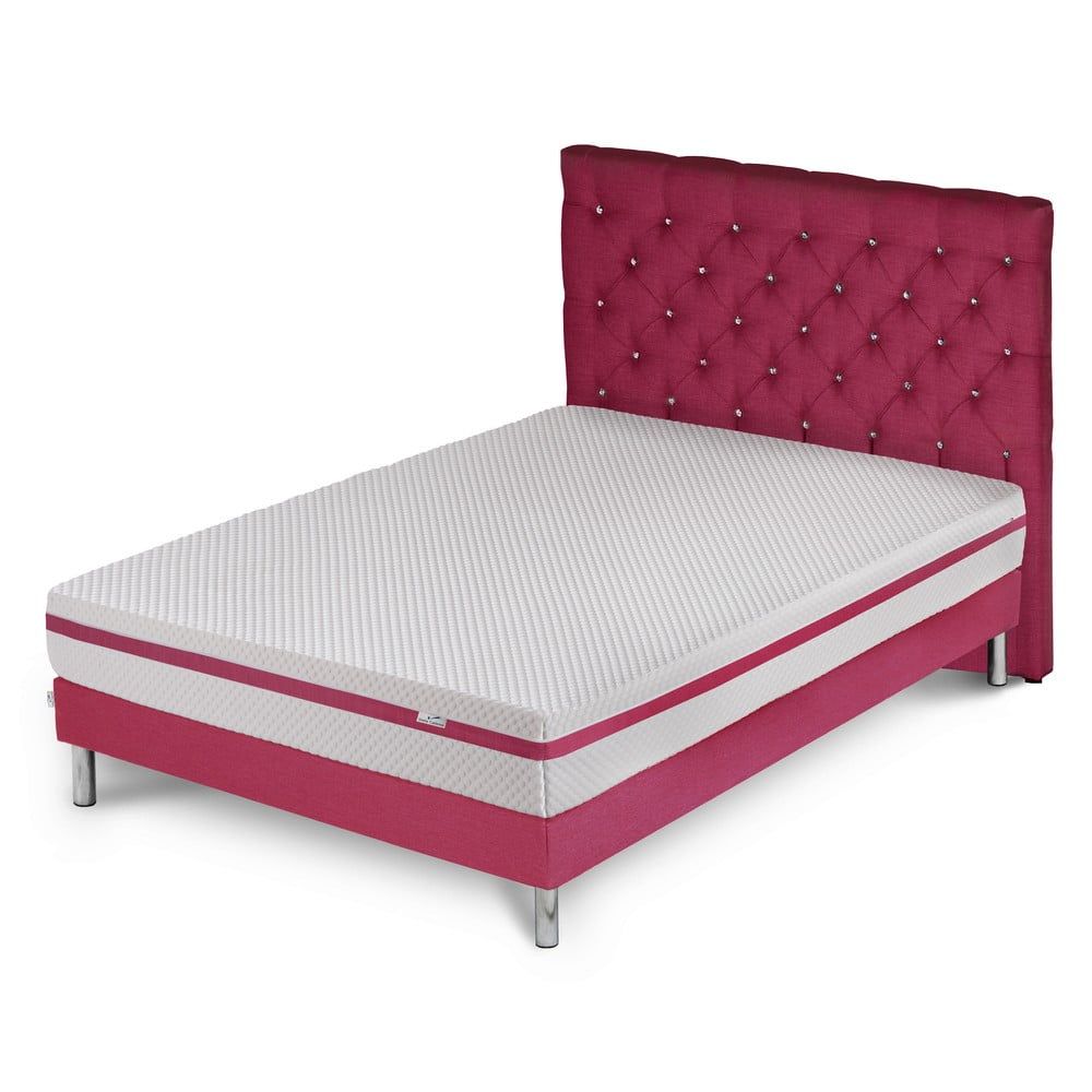 Růžová postel s matrací Stella Cadente Pluton Forme, 190 x 200  cm - Bonami.cz