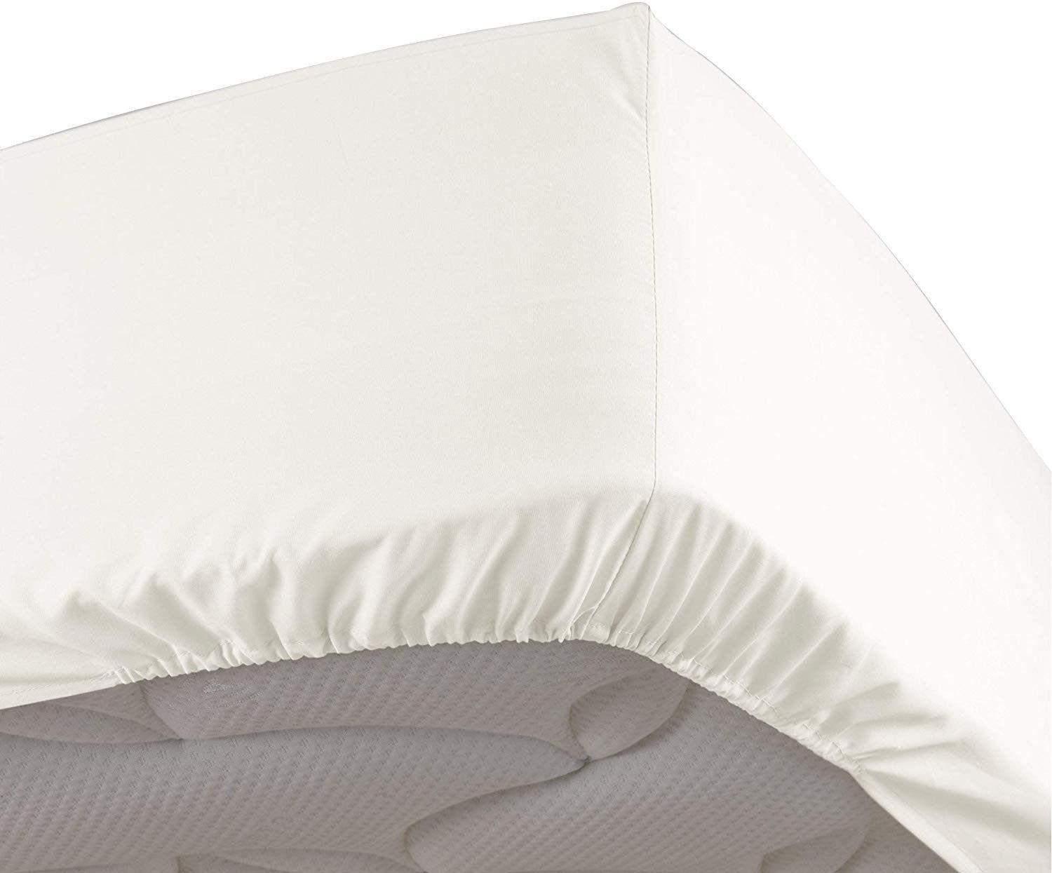 Douceur d\'intérieur Bavlněné prostěradlo v bílé barvě, 160 x 200 cm - EDAXO.CZ s.r.o.
