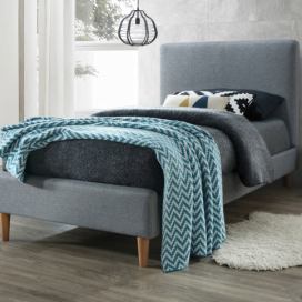 Čalouněná postel ACOMA 90 x 200 cm šedá Matrace: Bez matrace