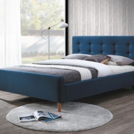 Čalouněná postel PINKO 160 x 200 cm modrá Matrace: Bez matrace