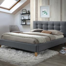 Čalouněná postel TEXAS 140 x 200 cm šedá Matrace: Bez matrace