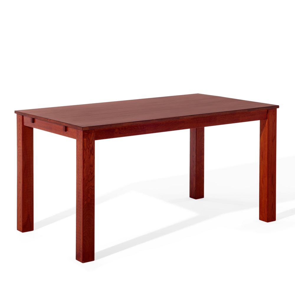 Dřevěný jídelní stůl 180 x 85 cm tmavě červená MAXIMA - Beliani.cz