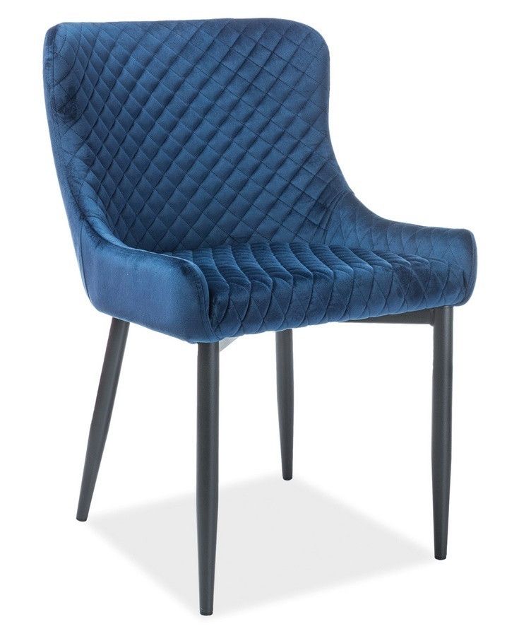 Casarredo Jídelní čalouněná židle COLIN B VELVET modrá/černá - ATAN Nábytek