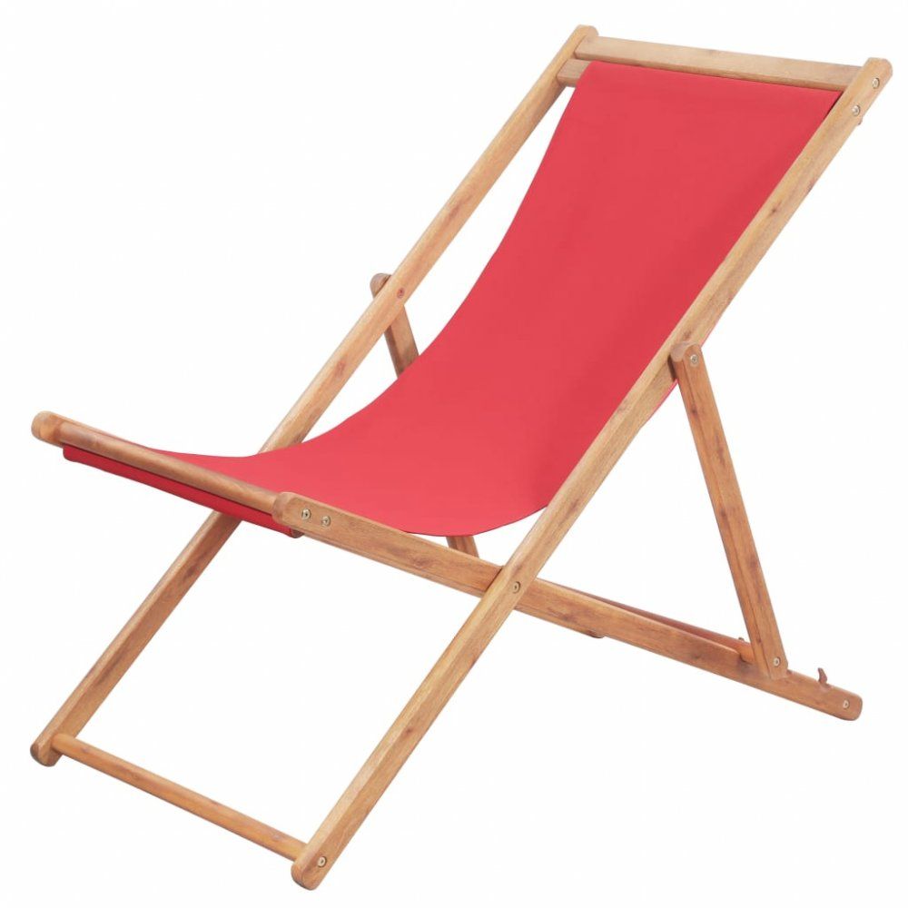 Skládací plážová židle látková Červená - DEKORHOME.CZ
