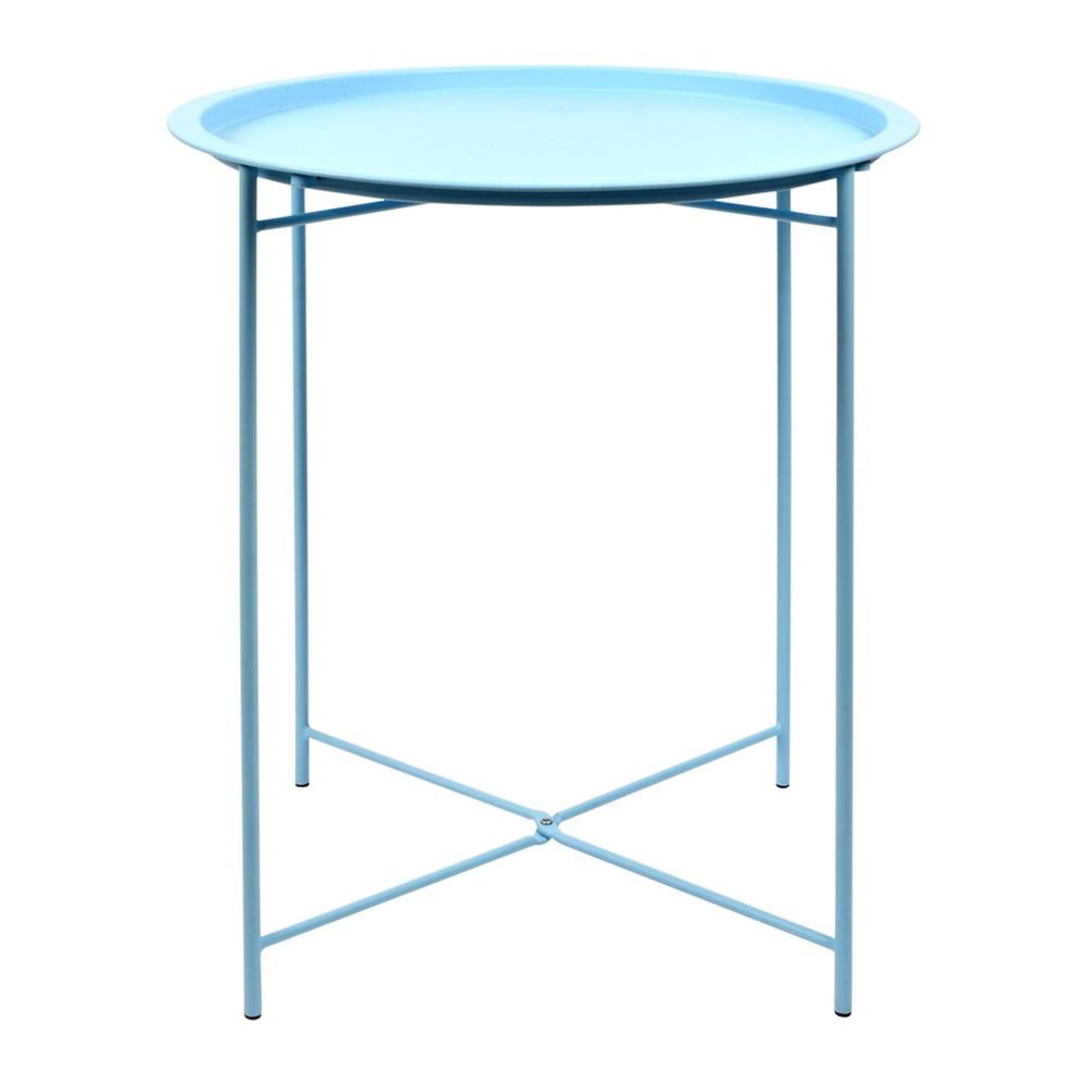 Ocelový rozkládací zahradní stolek v tyrkysové barvě Esschert Design, 46 x 46 x 52 cm - Bonami.cz