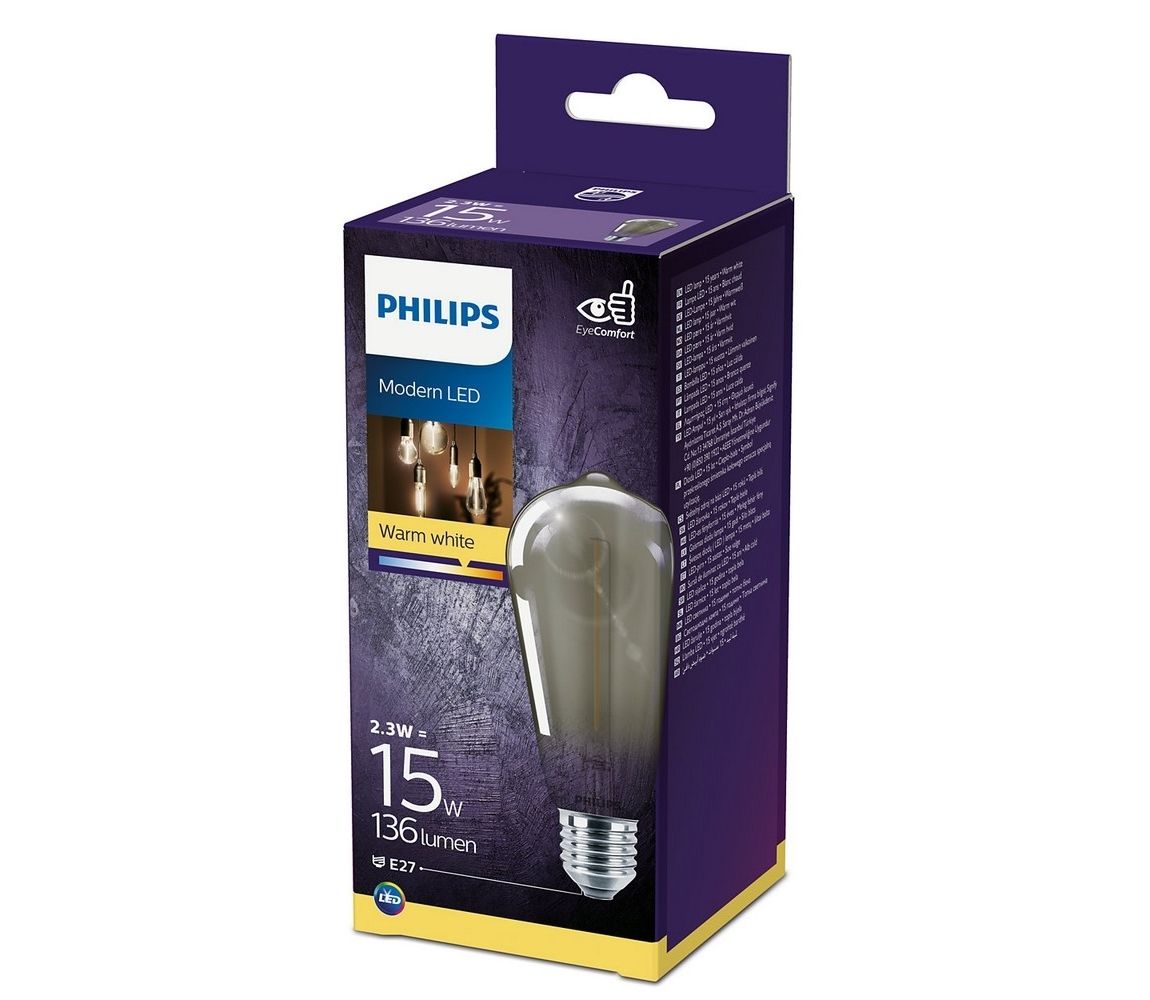 Philips LED Žárovka SMOKY VINTAGE Philips ST64 E27/2,3W/230V 2700K  -  Svět-svítidel.cz