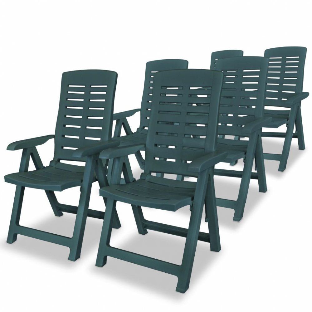 Polohovatelné zahradní židle 6 ks plast Zelená - DEKORHOME.CZ