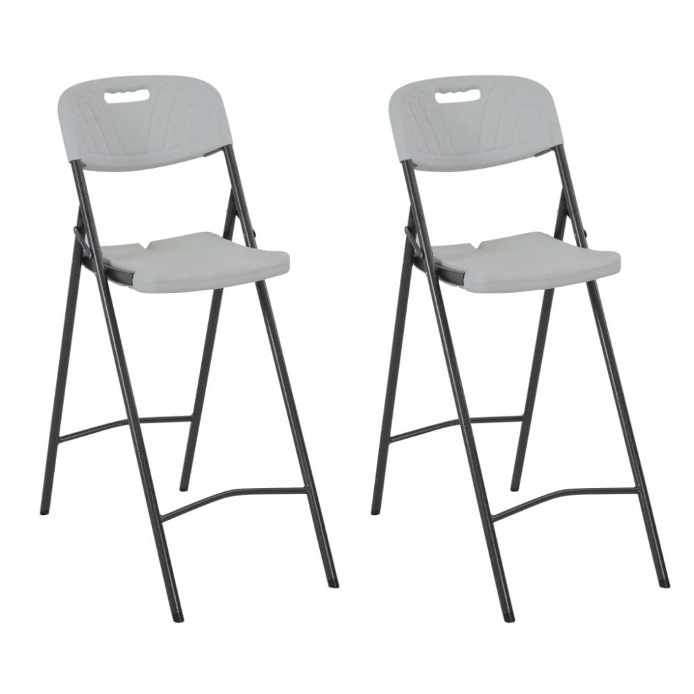 Skládací barové židle 2 ks bílá / černá - DEKORHOME.CZ