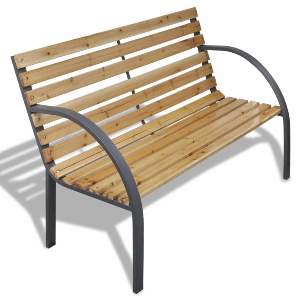 Železná zahradní lavička s dřevěnými laťkami - DEKORHOME.CZ