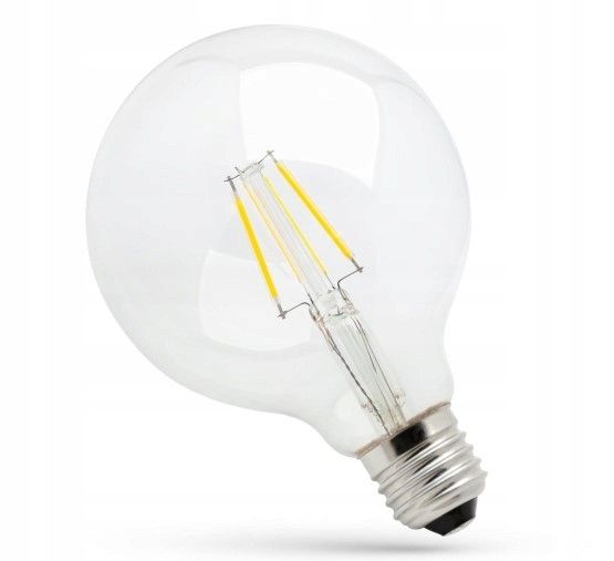 Spectrum LED LED kulatá žárovka GLOB 4W E27 COG CLEAR teplá bílá - Houseland.cz