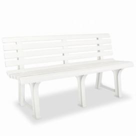 Plastová zahradní lavička Bílá