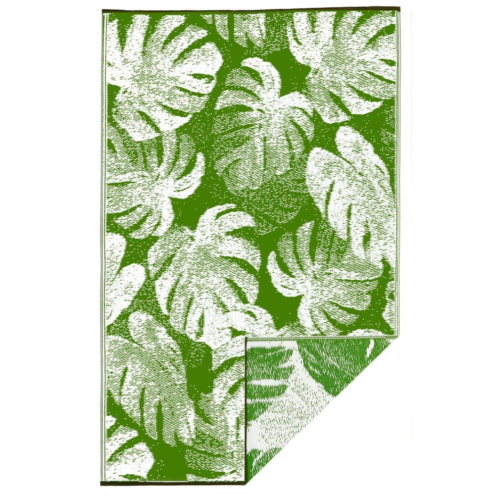 Zelený oboustranný venkovní koberec z recyklovaného plastu Fab Hab Panama Green, 120 x 180 cm - Bonami.cz