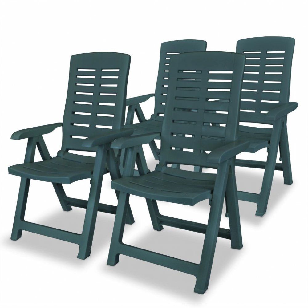 Polohovatelné zahradní židle 4 ks plast Zelená - DEKORHOME.CZ