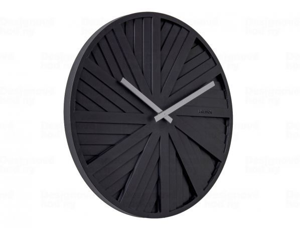 Černé nástěnné hodiny Karlsson Slides, ø 40 cm - FORLIVING