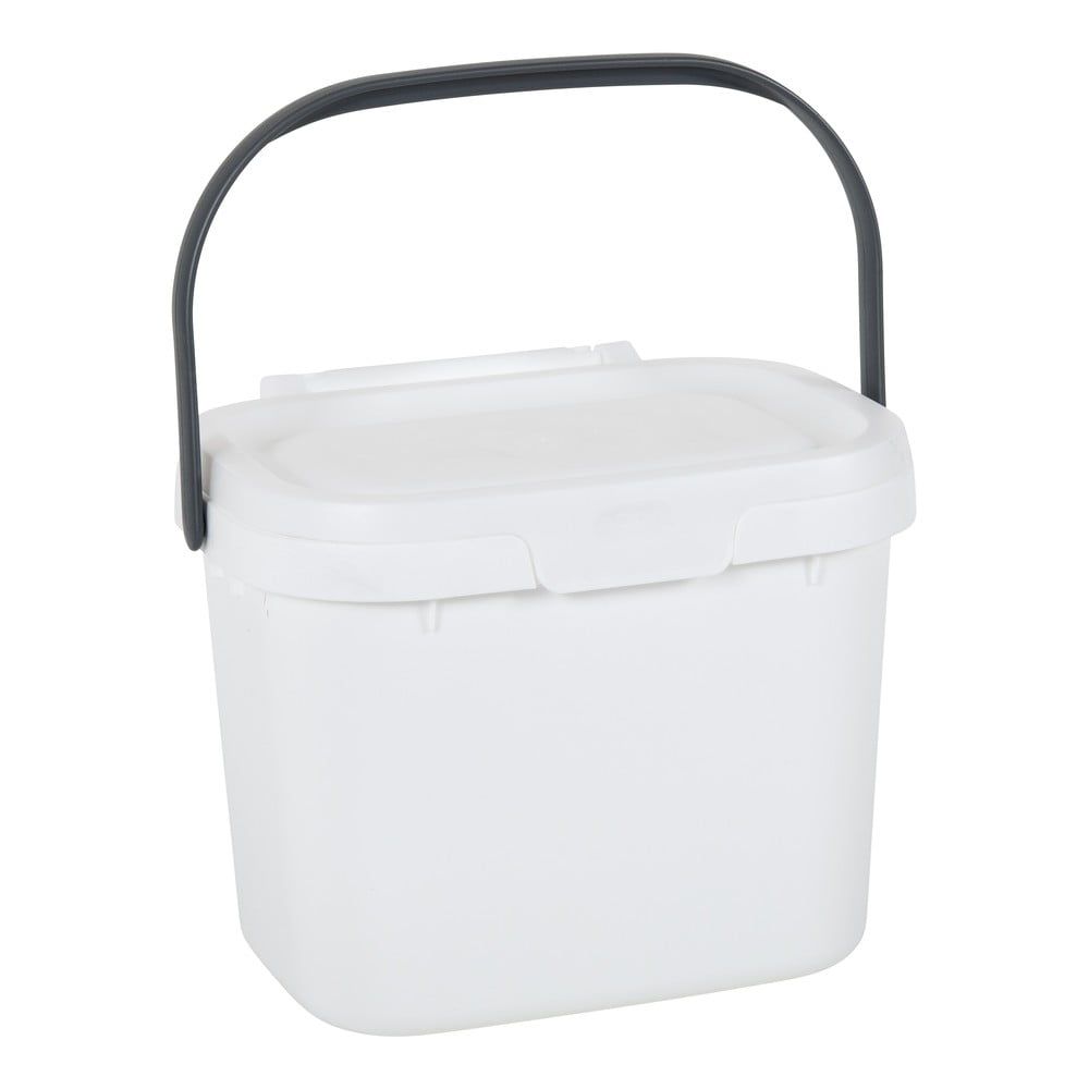 Bílá víceúčelová nádoba na kompostovatelný odpad s víkem Addis, 24,5 x 18,5 x 19 cm - Bonami.cz