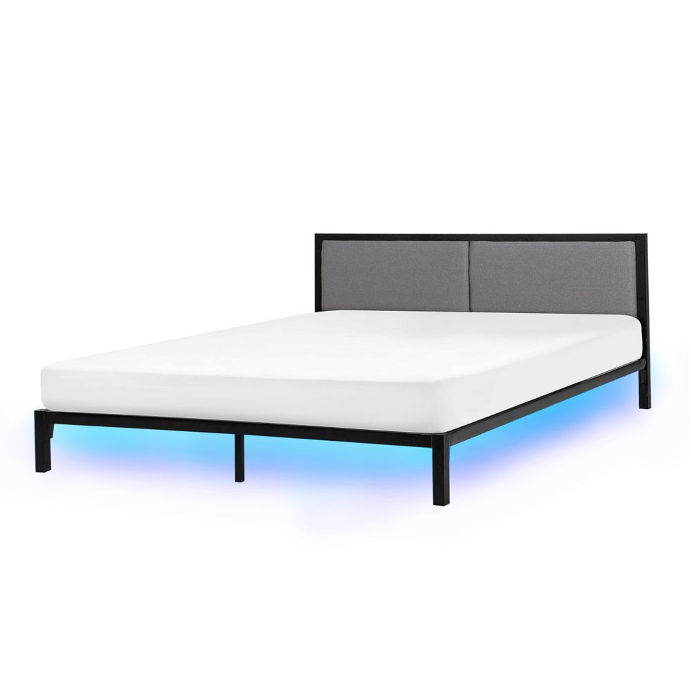 Kovová postel LED 180 x 200 cm černá CLAMART - Beliani.cz